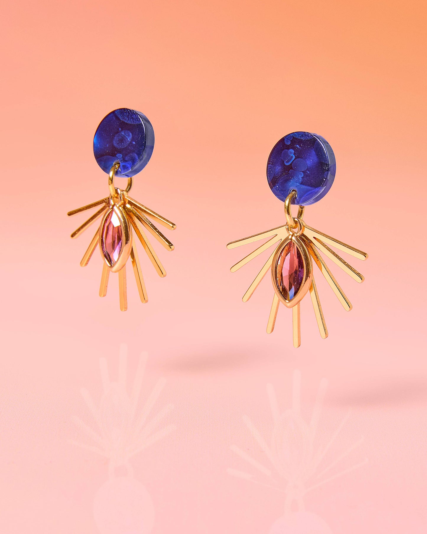 Blue Sun Burst Dangles