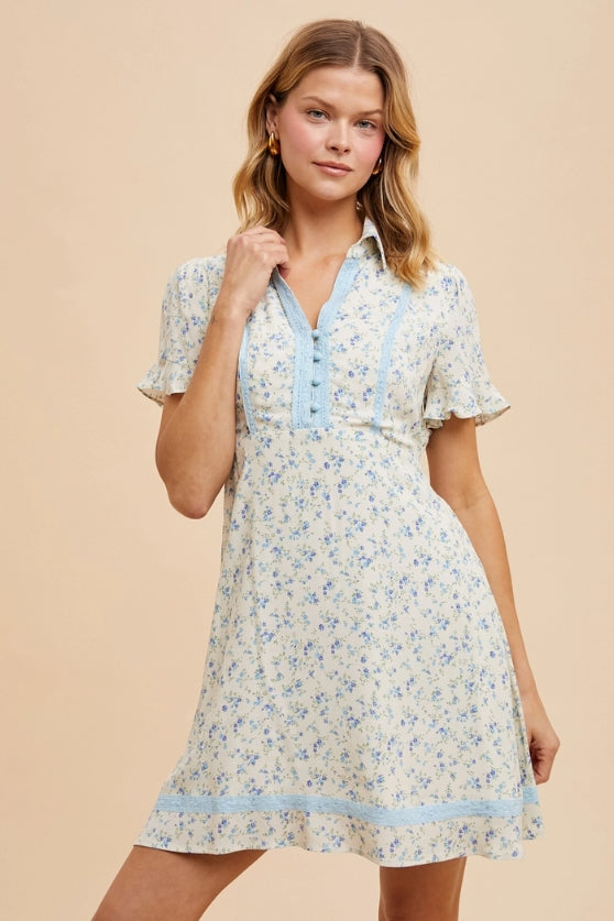 FLORAL COLLAR DRESS