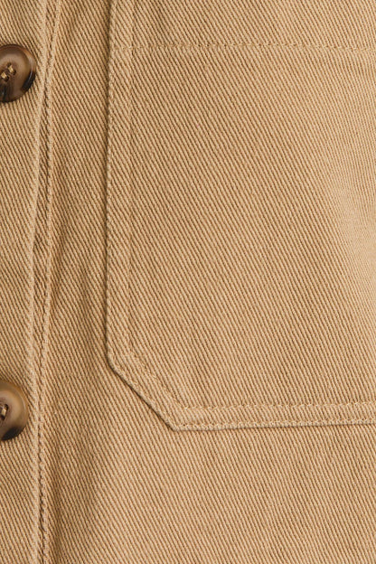 RUFFLE DETAIL TWILL VEST