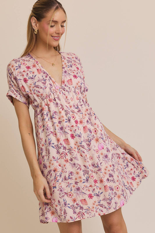 V-NECK A-LINE DRESS
