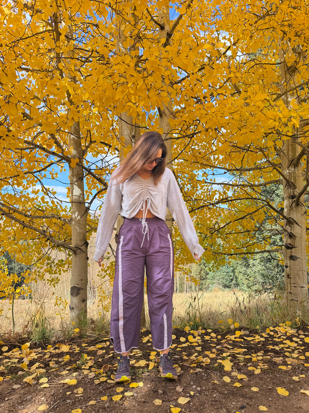 SPORTY STRIPE BARREL LEG PANTS