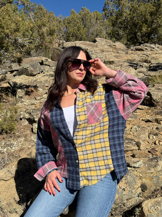 Multi Color Plaid Flannel Shirt
