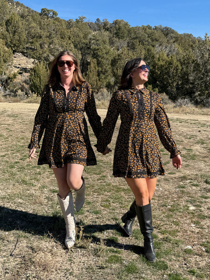 Floral Collared Mini Dress