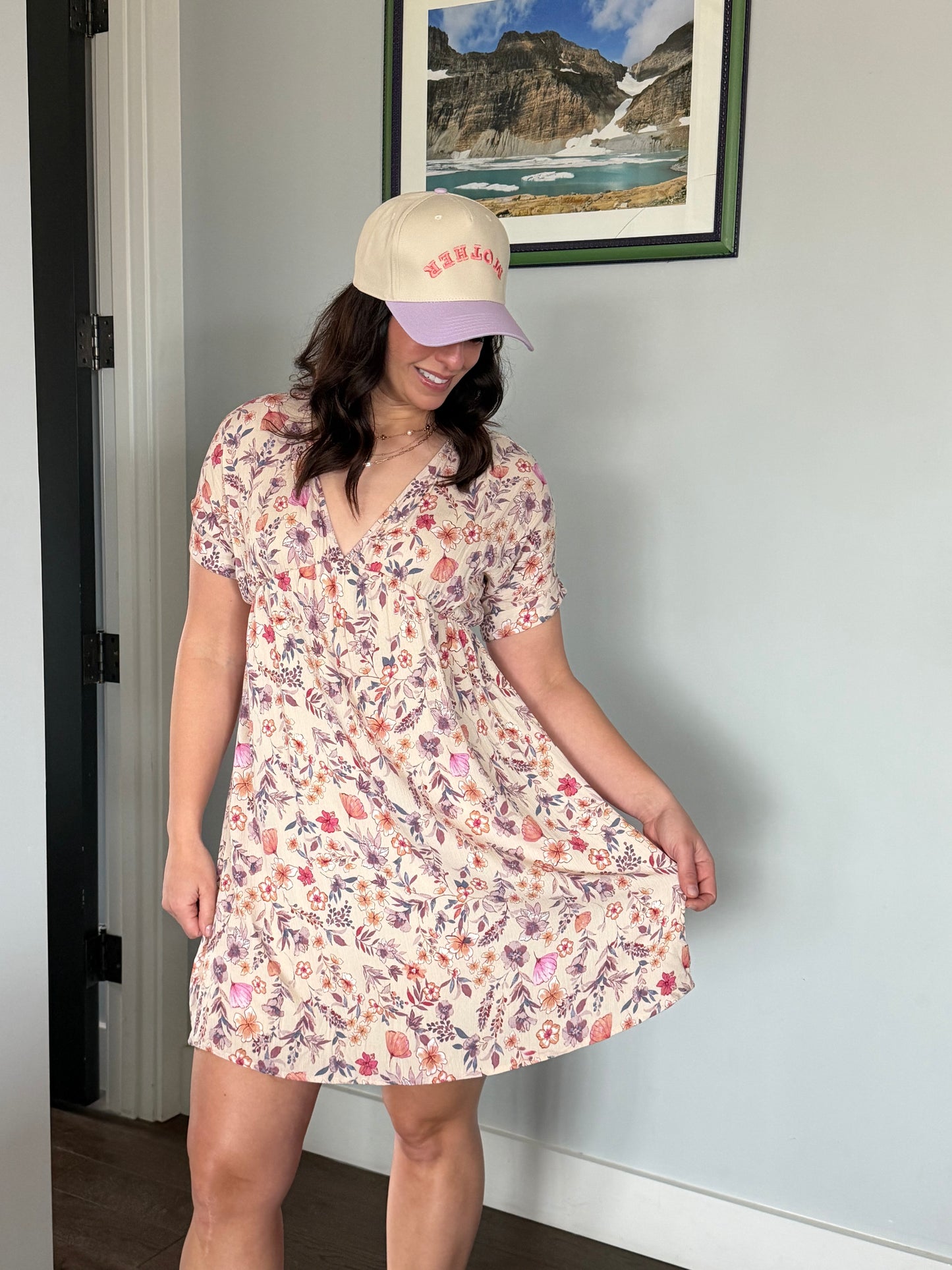 V-NECK A-LINE DRESS