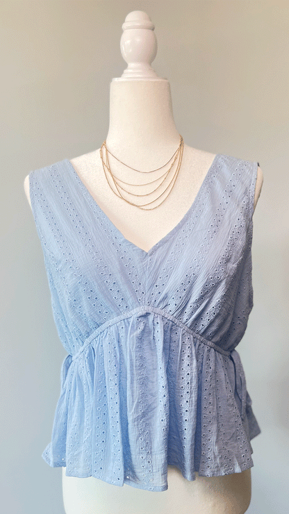 EYELET SLEEVELESS TOP