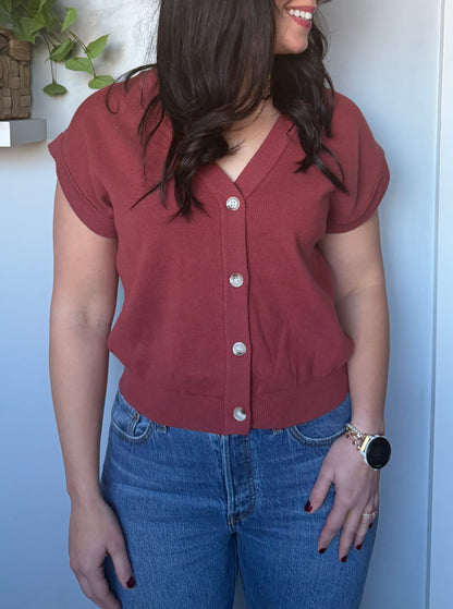 COTTON BUTTON-DOWN SWEATER VEST