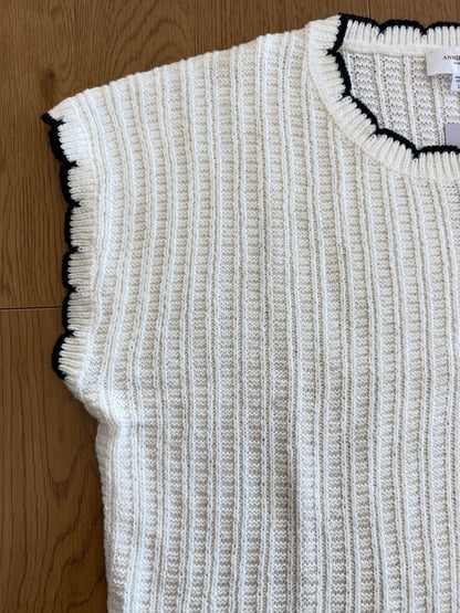 Scallop Edge Sweater Top