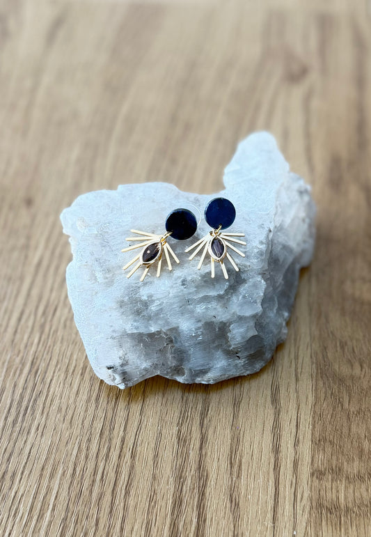 Blue Sun Burst Dangles