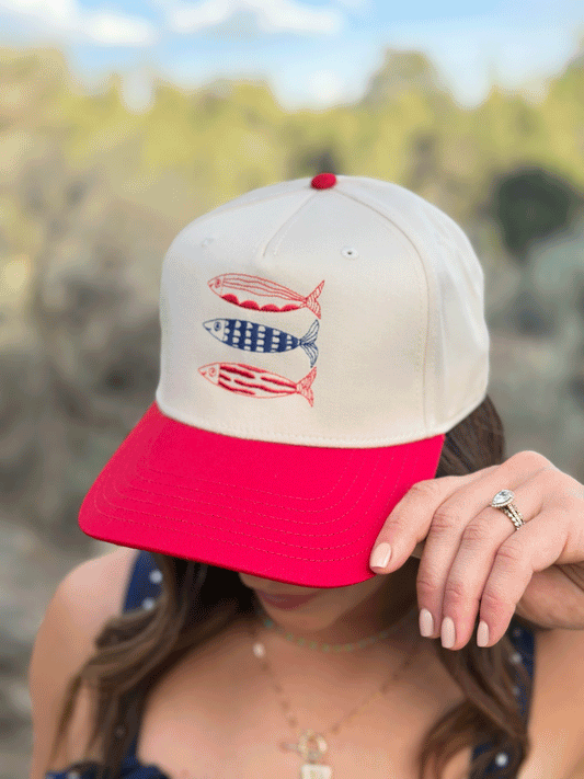 Red White & Blue Fish Hat