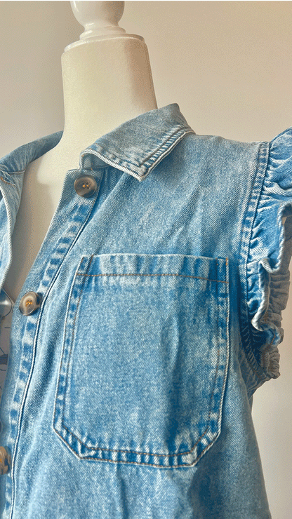 RUFFLE DENIM VEST